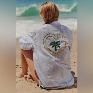 Celandine Graphic Oversized Buttondown Shirt